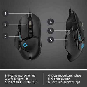 ماوس با سیم گیمینگ لاجیتک مدل G502 HERO